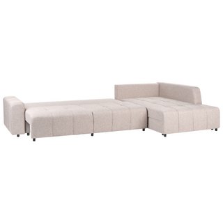 4 Corner Seater Sofa Bed Left Handed | Light Brown Fabric | With Storage | Thickly Padded Modern Style - Sofa In Store