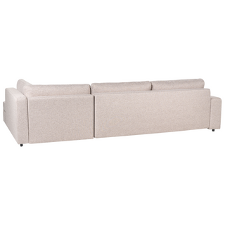 4 Corner Seater Sofa Bed Left Handed | Light Brown Fabric | With Storage | Thickly Padded Modern Style - Sofa In Store