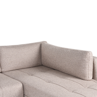 4 Corner Seater Sofa Bed Left Handed | Light Brown Fabric | With Storage | Thickly Padded Modern Style - Sofa In Store