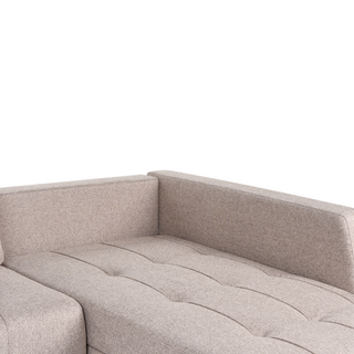 4 Corner Seater Sofa Bed Left Handed | Light Brown Fabric | With Storage | Thickly Padded Modern Style - Sofa In Store