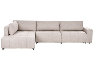 4 Corner Seater Sofa Bed | Fabric Upholstery | Light Brown | Storage & Thickly Padded | Modern Style - Sofa In Store