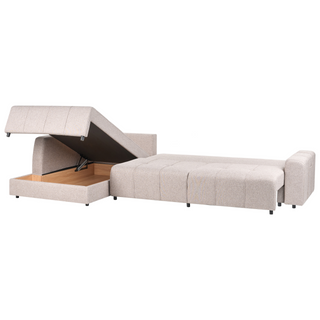 4 Corner Seater Sofa Bed | Fabric Upholstery | Light Brown | Storage & Thickly Padded | Modern Style - Sofa In Store