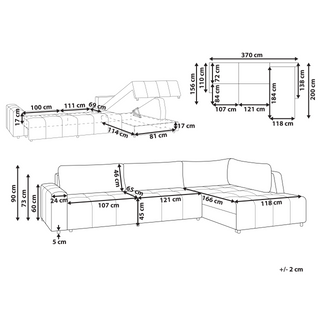 4 Corner Seater Sofa Bed Left Handed | Light Brown Fabric | With Storage | Thickly Padded Modern Style - Sofa In Store