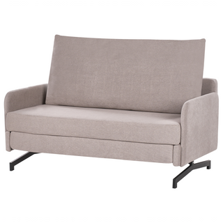 Sofa Bed Taupe Fabric Polyester Upholstery 2 Seater Pull Out Sleeping Function Modern Living Room Beliani - Sofa In Store