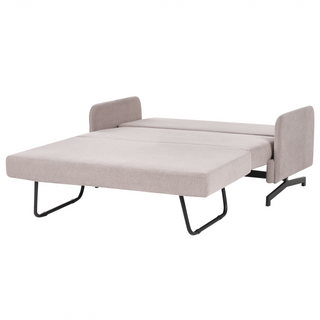 Sofa Bed Taupe Fabric Polyester Upholstery 2 Seater Pull Out Sleeping Function Modern Living Room Beliani - Sofa In Store