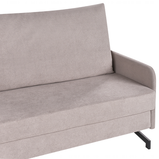 Sofa Bed Taupe Fabric Polyester Upholstery 2 Seater Pull Out Sleeping Function Modern Living Room Beliani - Sofa In Store