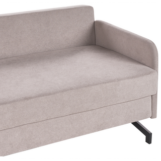 Sofa Bed Taupe Fabric Polyester Upholstery 2 Seater Pull Out Sleeping Function Modern Living Room Beliani - Sofa In Store