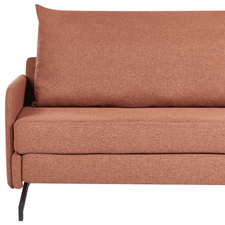 Sofa Bed Red Fabric Polyester Upholstery 2 Seater Pull Out Sleeping Function Modern Living Room Beliani - Sofa In Store