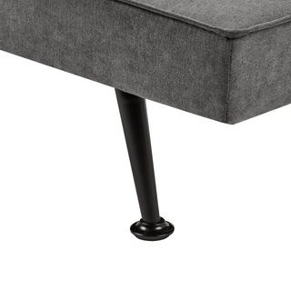 Fabric Sofa Bed Dark Grey 3-Seater Quilted Upholstery Click-Clack Guest Bed Armless Beliani