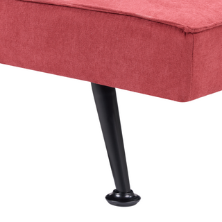 Fabric Sofa Bed Red 3-Seater Quilted Upholstery Click-Clack Guest Bed Armless Beliani - Sofa In Store