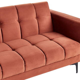Right Hand Corner Sofa with Ottoman Red Velvet Fabric Upholstery Reclining Backrest 3 Positions Click-Clack Beliani - 580335 - Sofa In Store