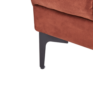 Right Hand Corner Sofa with Ottoman Red Velvet Fabric Upholstery Reclining Backrest 3 Positions Click-Clack Beliani - 580335 - Sofa In Store