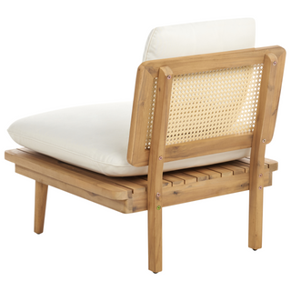 5 Piece Garden Set | Light Wood | Light Beige | Boho Design | Outdoor Sofa Armchair Conversation Set - Sofa In Store