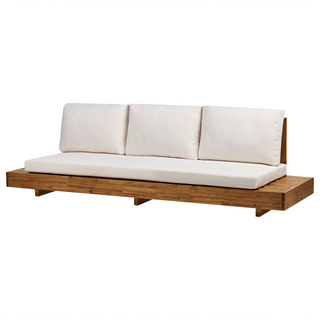 Garden Sofa Set  Light Wood Certified Acacia Outdoor 5 Seater 2 Sofas with Coffee Table Cushions Modern Design Beliani - 582028 - Sofa In Store