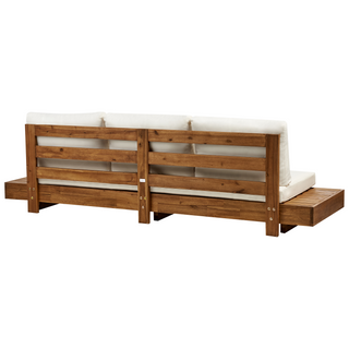 Garden Sofa Set  Light Wood Certified Acacia Outdoor 5 Seater 2 Sofas with Coffee Table Cushions Modern Design Beliani - 582028 - Sofa In Store