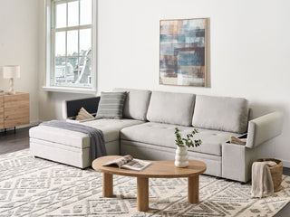 Corner Sofa Bed Light Grey Fabric Upholstered Right Hand Orientation with Storage Bed Beliani - Sofa In Store