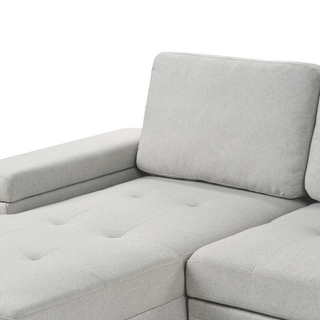 Corner Sofa Bed Light Grey Fabric Upholstered Right Hand Orientation with Storage Bed Beliani - Sofa In Store