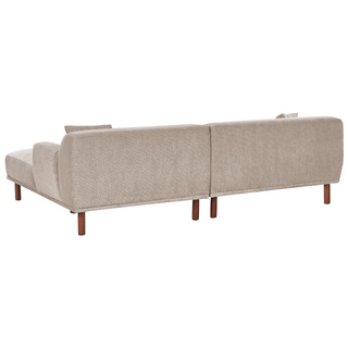 Left Hand Fabric Corner Sofa with Ottoman Taupe Water-Repellent Upholstery 4-Seater Minimalistic Style Beliani - Sofa In Store