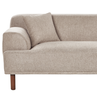 Left Hand Fabric Corner Sofa with Ottoman Taupe Water-Repellent Upholstery 4-Seater Minimalistic Style Beliani - Sofa In Store