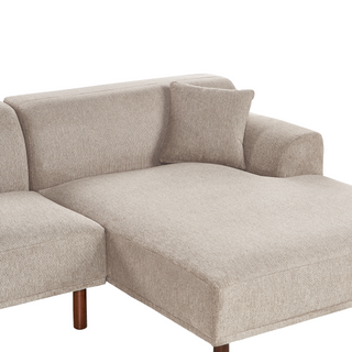 Left Hand Fabric Corner Sofa with Ottoman Taupe Water-Repellent Upholstery 4-Seater Minimalistic Style Beliani - Sofa In Store