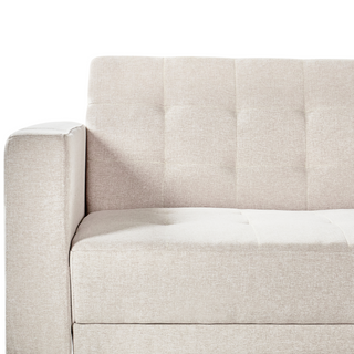 Corner Sofa Bed Beige Tufted Fabric Gold Legs Modern L-Shaped Modular 4 Seater Left Hand Chaise Longue Beliani
