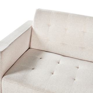 Corner Sofa Bed Beige Tufted Fabric Gold Legs Modern L-Shaped Modular 4 Seater Left Hand Chaise Longue Beliani