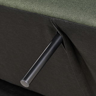 Sofa Bed Green Fabric wirh Dark Wood Armrests Upholstered 3 Seater Click Clack Bed Wooden Frame Beliani - Sofa In Store