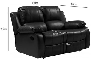 Valencia Black Leather Recliner 2+2 Seater Sofa Set - Stylish Comfort - Sofa In Store