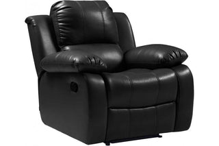 Valencia 1 Seater Black Leather Recliner Armchair – Modern Design - Sofa In Store