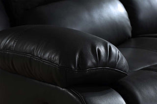 Valencia 1 Seater Black Leather Recliner Armchair – Modern Design - Sofa In Store