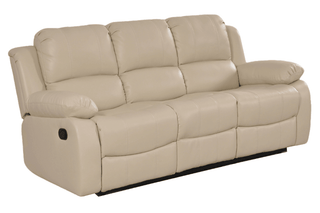 Valencia Recliner Sofa – 3 Seater | Cream Leather, Padded Arms, Manual Recline - Sofa In Store