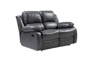 Valencia Grey Leather 2 Seater Recliner Sofa - Premium Comfort Design - Sofa In Store