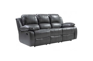 Valencia Grey Leather 3 Seater Recliner Sofa - Modern Comfort Design - Sofa In Store