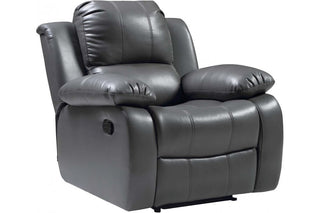 Valencia Grey Leather Recliner Armchair 1 Seater - Stylish Comfort - Sofa In Store