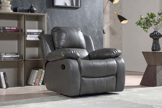 Valencia Grey Leather Recliner Armchair 1 Seater - Stylish Comfort - Sofa In Store