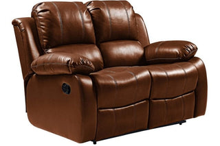 Valencia Tan Leather 2 Seater Recliner Sofa - Stylish Comfort Design
