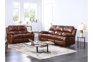 Valencia Tan Leather Recliner 3+2 Seater Sofa Set - Stylish Comfort - Sofa In Store