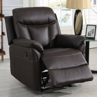 Vallejo Dark Brown Recliner Armchair – 1 Seater Fabric Manual Chair - Sofa In Store