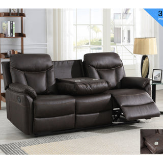 Vallejo Fabric Recliner 3+1+1 Seater Sofa Set In Dark Brown - Sofa In Store