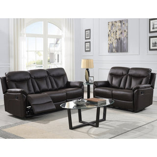 Vallejo Fabric Recliner 3+2 Seater Sofa Set In Dark Brown - Sofa In Store