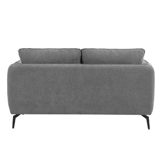 Valtesse Grey Fabric 2 Seater Sofa with Black Legs Modern Compact Design - Sofa In Store