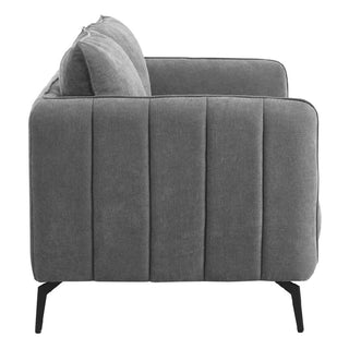 Valtesse Grey Fabric 2 Seater Sofa with Black Legs Modern Compact Design - Sofa In Store