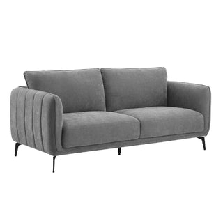 Valtesse Grey Fabric 3 Seater Sofa – Black Legs, Modern Style - Sofa In Store