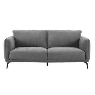 Valtesse Grey Fabric 3 Seater Sofa – Black Legs, Modern Style - Sofa In Store