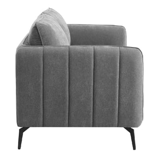 Valtesse Grey Fabric 3 Seater Sofa – Black Legs, Modern Style - Sofa In Store
