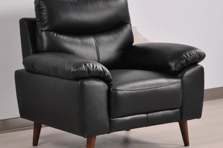 Vantage 1 Seater Armchair – Black Genuine Leather with Modern Design - Sofa In Store