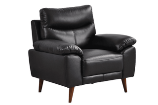 Vantage 1 Seater Armchair – Black Genuine Leather with Modern Design - Sofa In Store