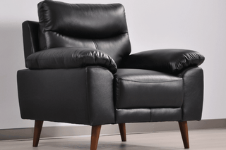 Vantage 1 Seater Armchair – Black Genuine Leather with Modern Design - Sofa In Store