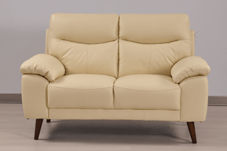 Vantage Genuine Leather Cream 2 Seater Sofa – Modern Design - Sofa In Store