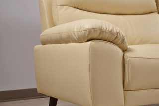 Vantage Genuine Leather Cream 2 Seater Sofa – Modern Design - Sofa In Store